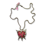 Load image into Gallery viewer, PINK TRI-SPIKE HEART PENDANT
