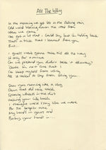Load image into Gallery viewer, ‘All The Way’ - Hand written lyrics by Du Blonde
