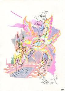 'Daffy And Friends' Original Illustration