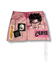 Hand Painted Robert Smith denim mini - S