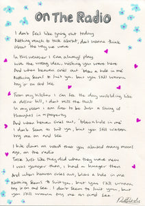 ‘Isn’t it wild' - Hand written lyrics