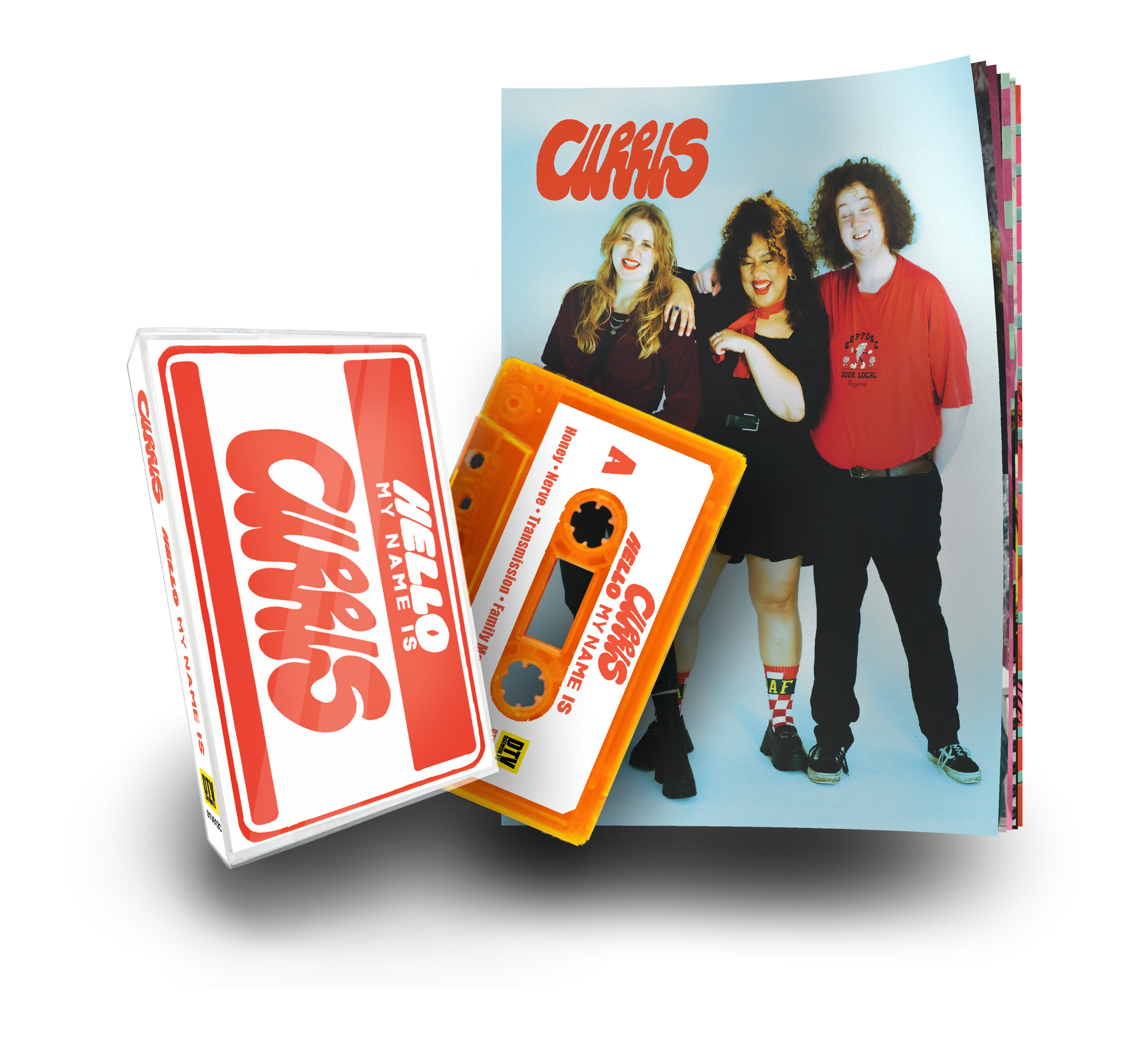 CURRLS ‘HELLO MY NAME IS’ - Ltd Edition Cassette & Zine duo (Neon Pumpkin)