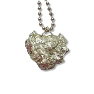 DIAMANTÉ COW PRINT DEMON HEART PENDANT