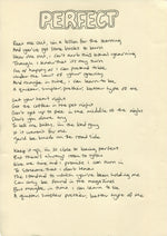Load image into Gallery viewer, ‘Perfect’ - Hand written lyrics by Du Blonde
