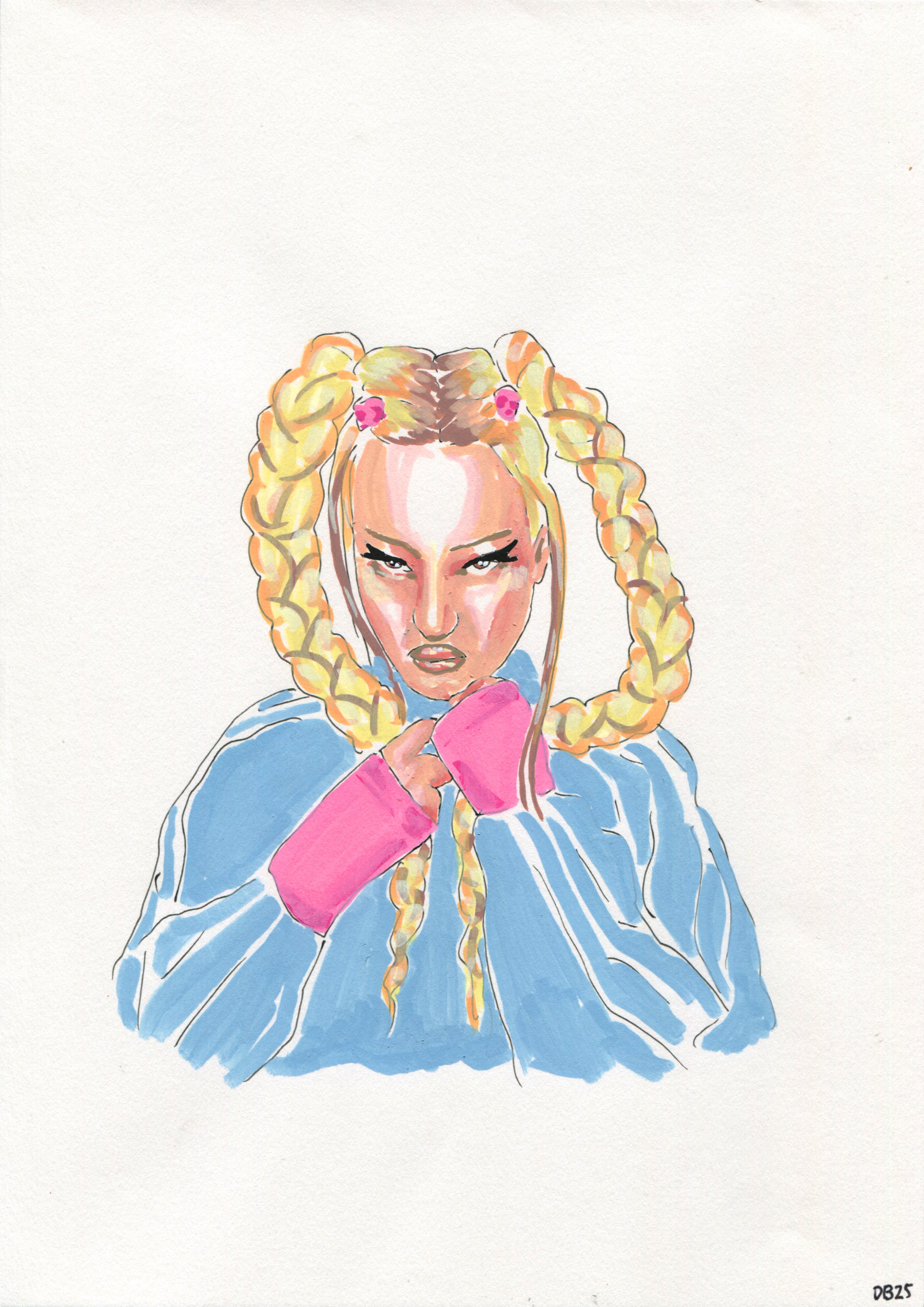 'Self Portrait in Adidas' Original Illustration