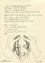 Load image into Gallery viewer, ‘Solitary Individual’ - Hand written lyrics by Du Blonde
