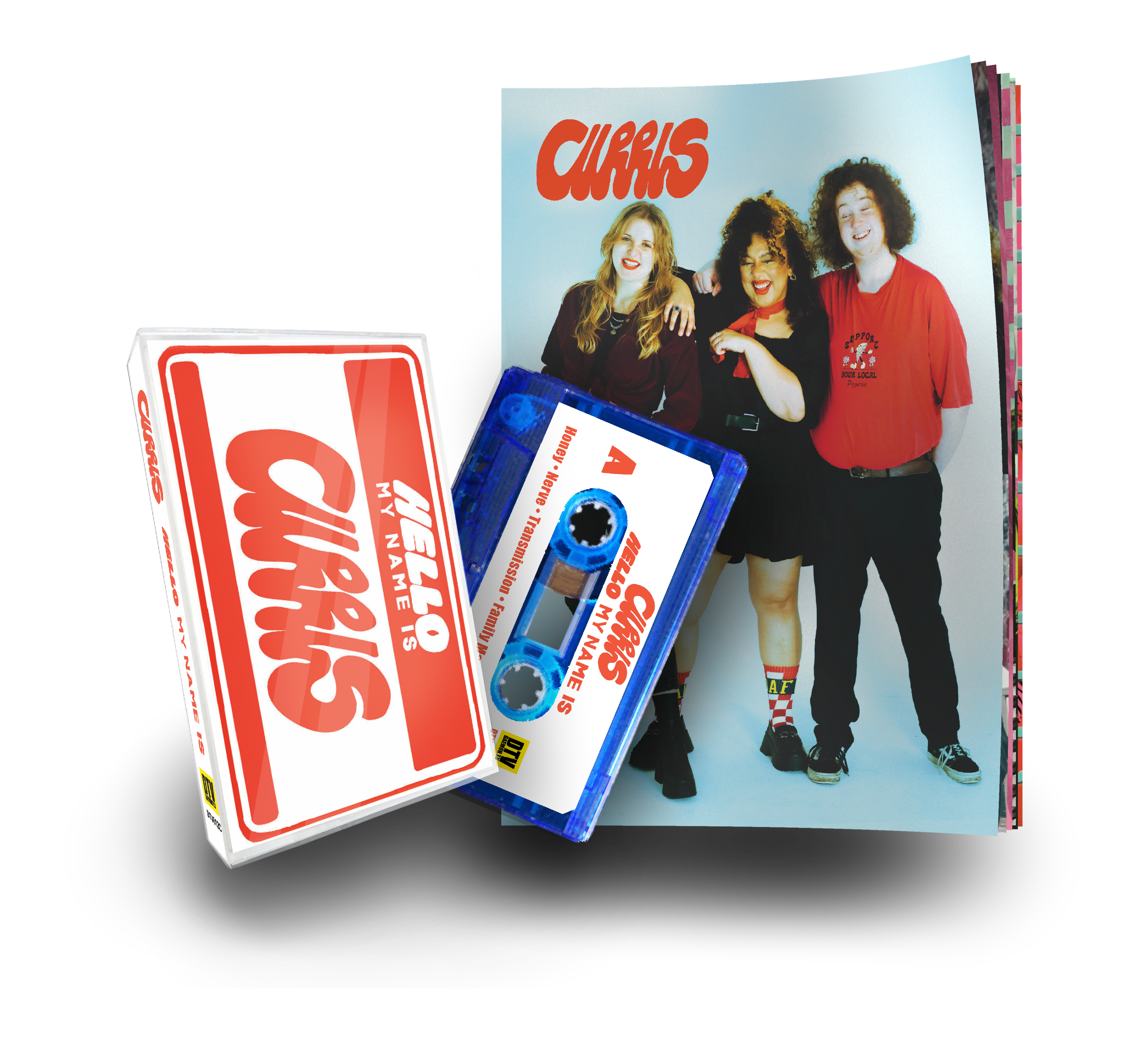 CURRLS ‘HELLO MY NAME IS’ - Ltd Edition Cassette & Zine duo (Transparent Blue)