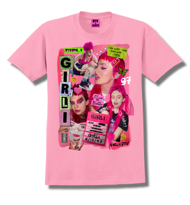 DTV x GIRLI 'SCRAP BOOK' LIMITED EDITION TEE - PINK