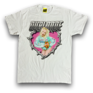 'DU BLONDE' Barbed Heart Tee - White