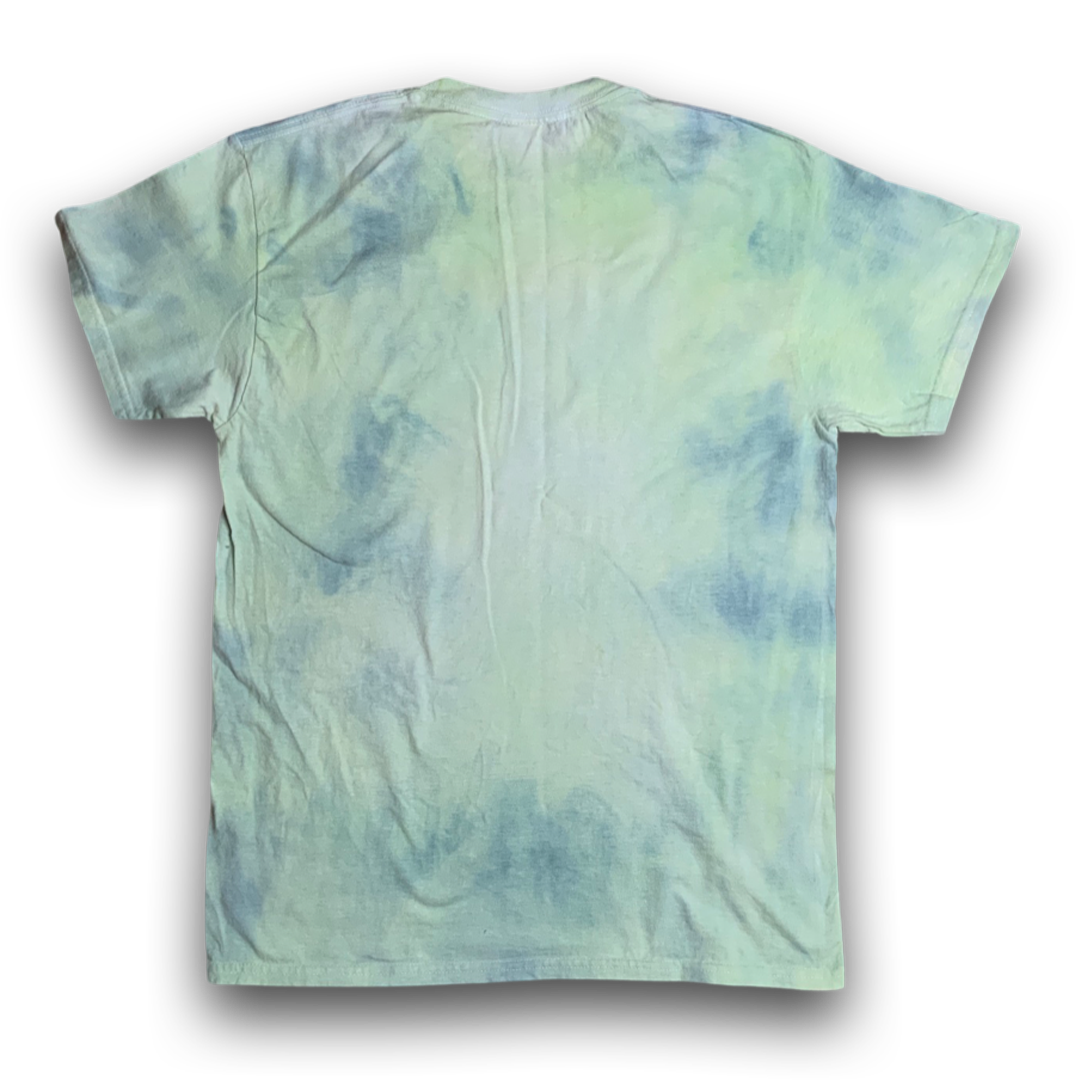 'DU BLONDE' Blue Metal Jade Marble Tee - M