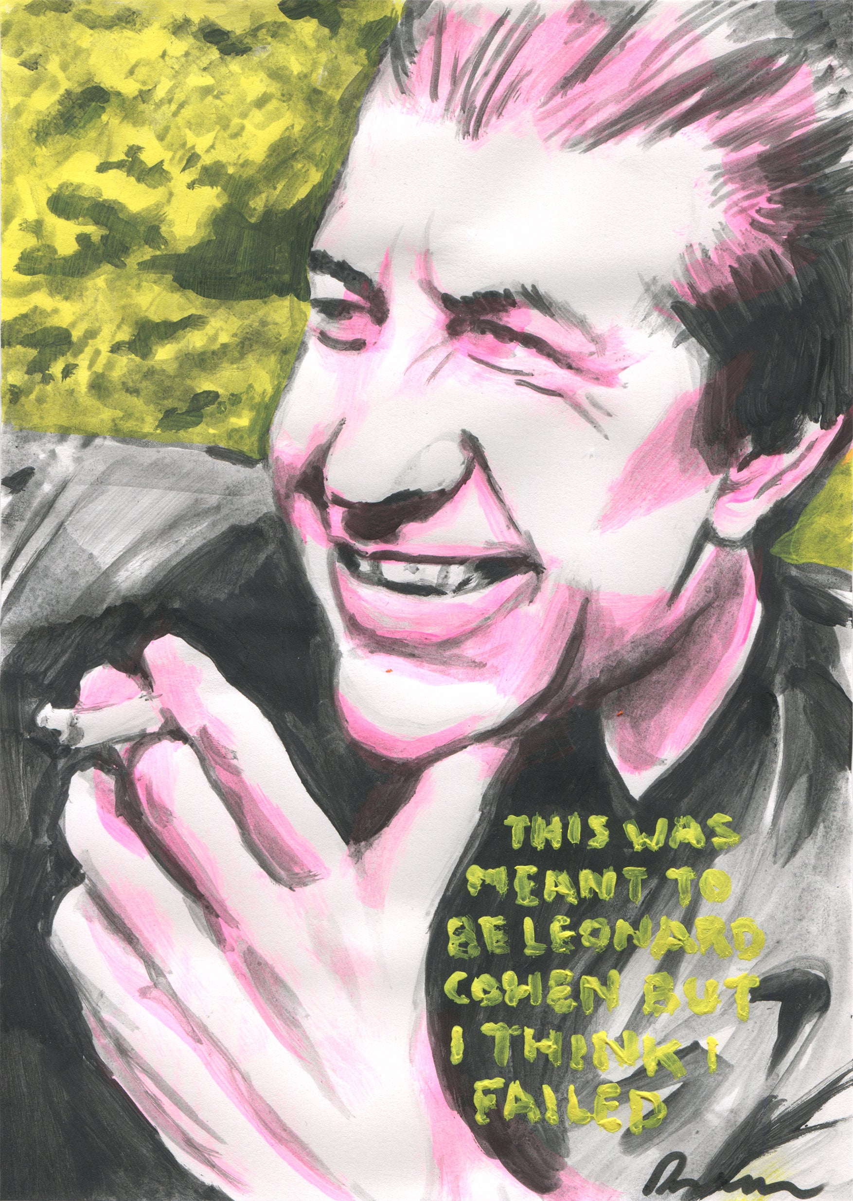 'THIS WAS MEANT TO BE LEONARD COHEN BUT I THINK I FAILED’ - Original Painting