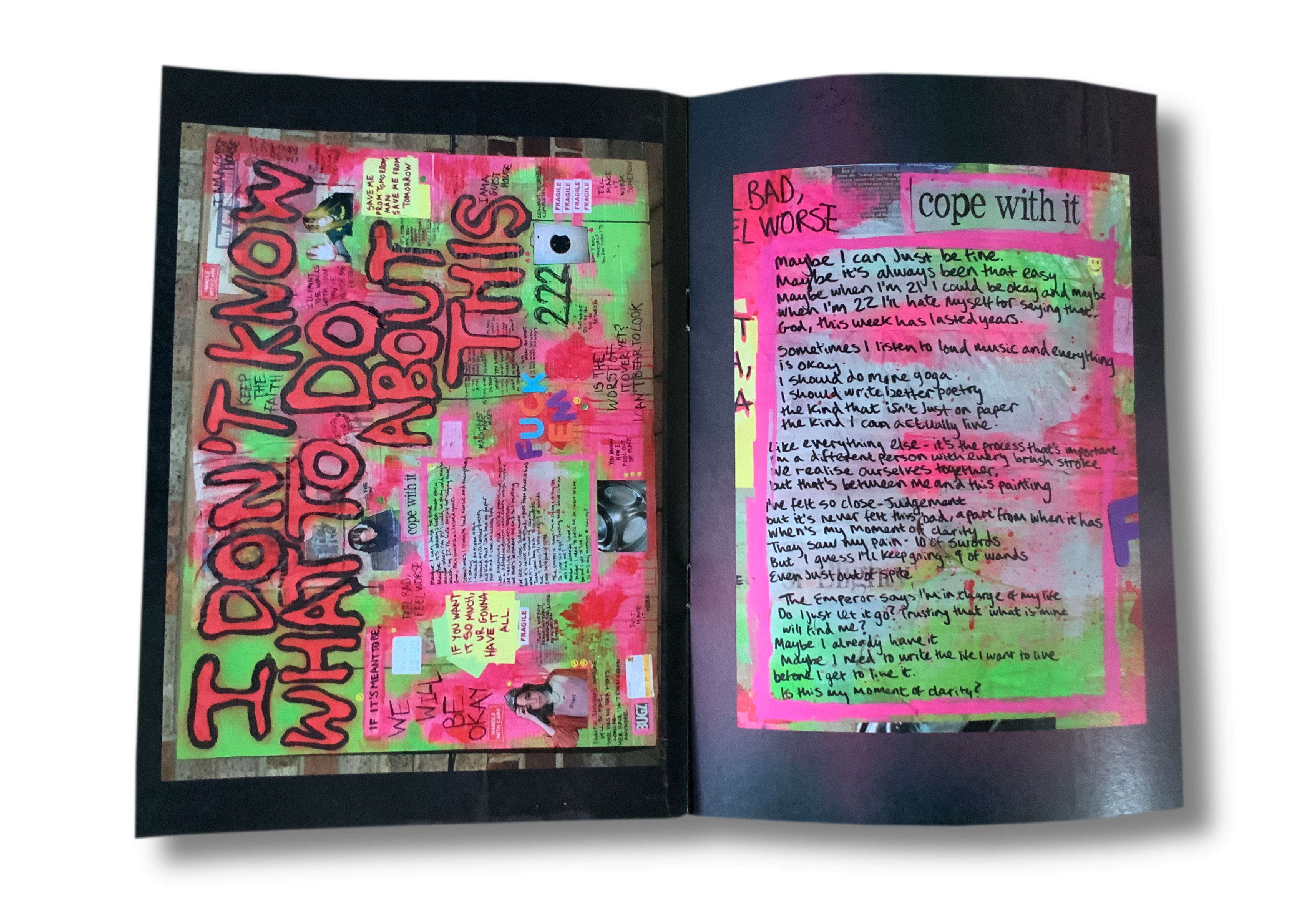 inside pages of diy zine