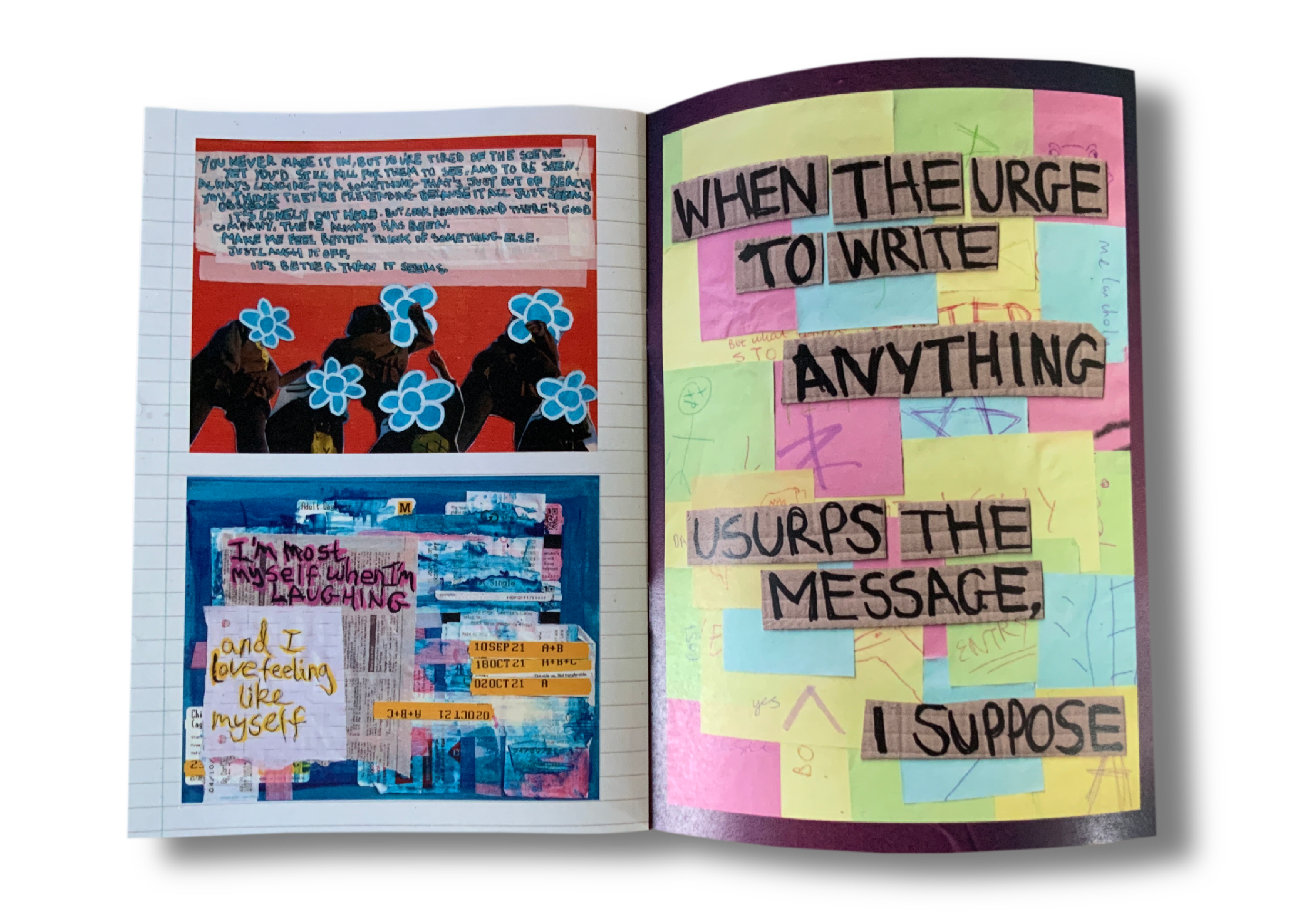 inside pages of diy zine