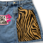 Load image into Gallery viewer, ‘Sex Work Is Work’ Reworked denim skirt - S
