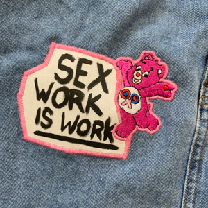 ‘Sex Work Is Work’ Reworked denim skirt - S