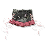 Load image into Gallery viewer, Reworked pleat corset denim skirt
