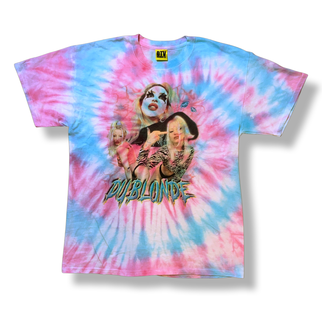 'DU BLONDE' Candy Floss Tee - L