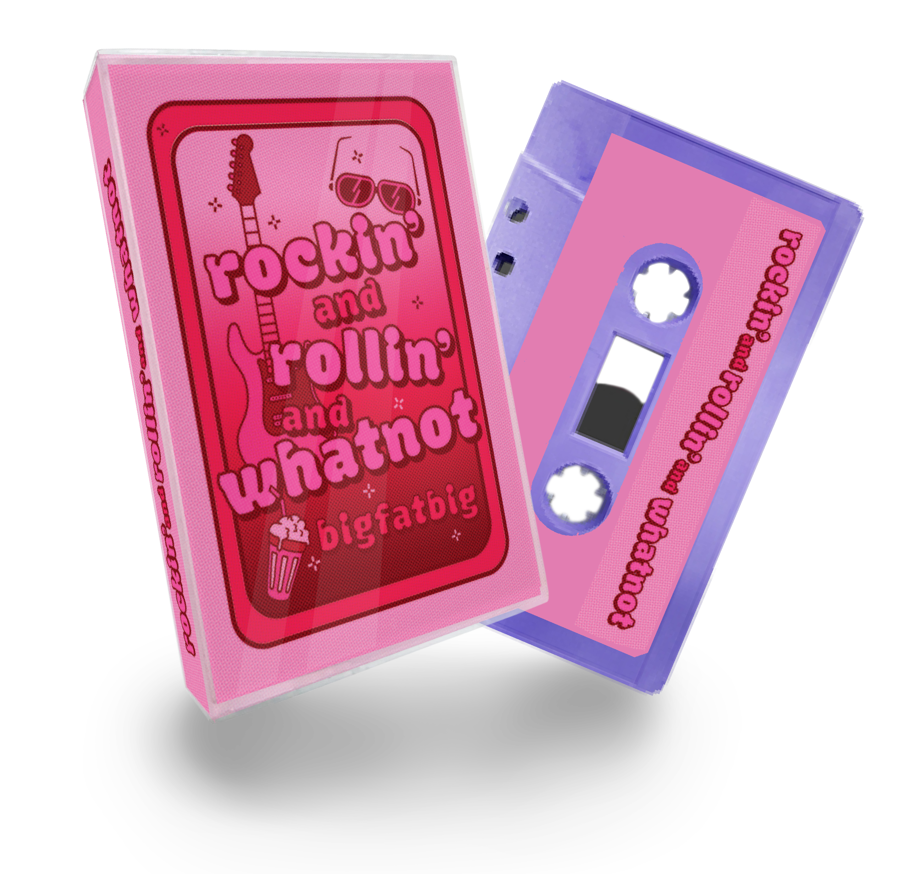 bigfatbig - Rockin' and Rollin' and Whatnot Limited Edition Recycled Lilac Cassette & Zine Duo