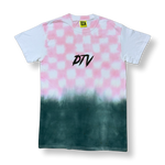 Load image into Gallery viewer, &#39;DTV&#39; Pink Checkerboard Tee - S
