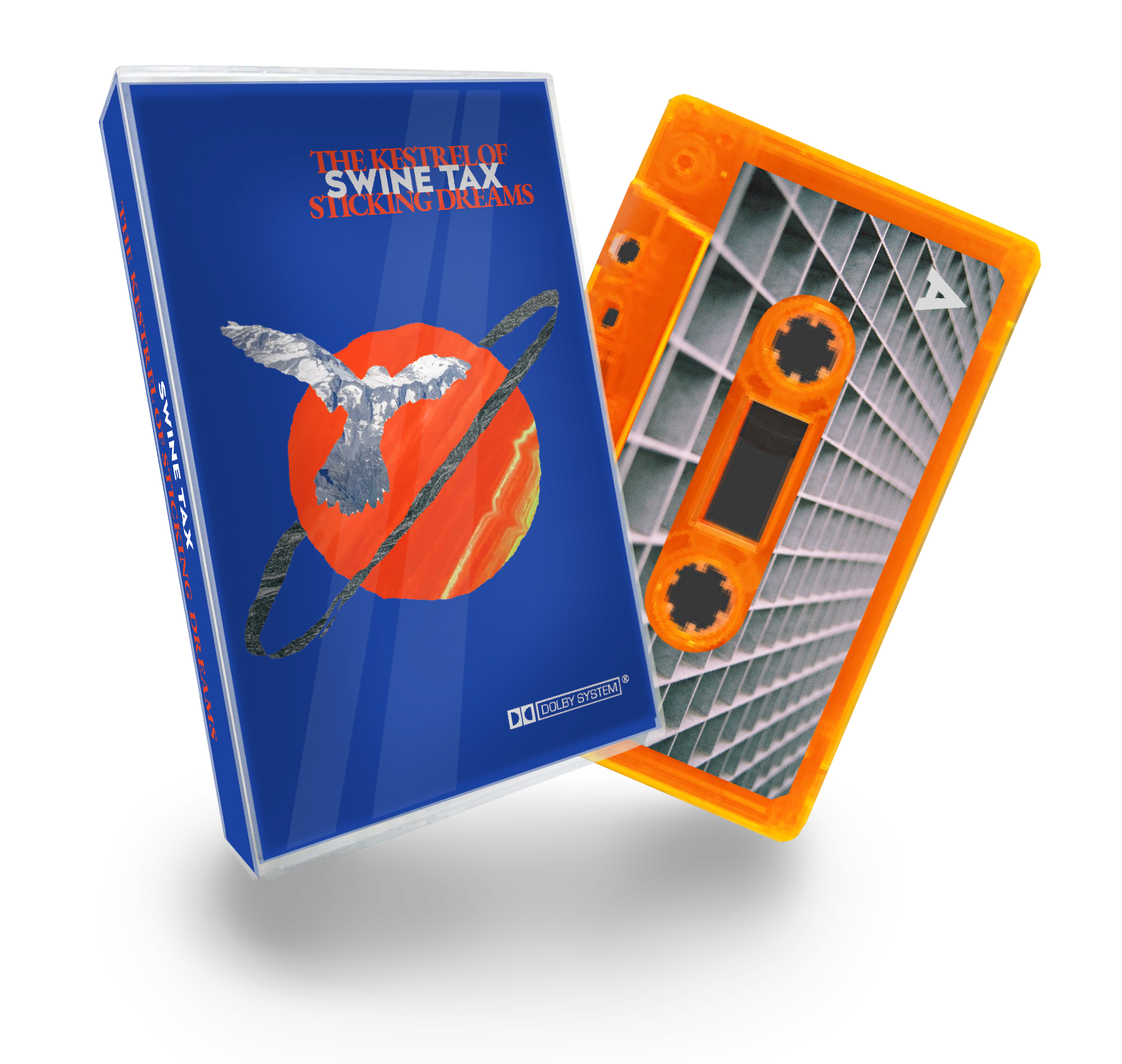 Swine Tax - ‘Kestrel of Sticking Dreams’ Ltd Edition Cassette & Zine Duo - Transparent Orange