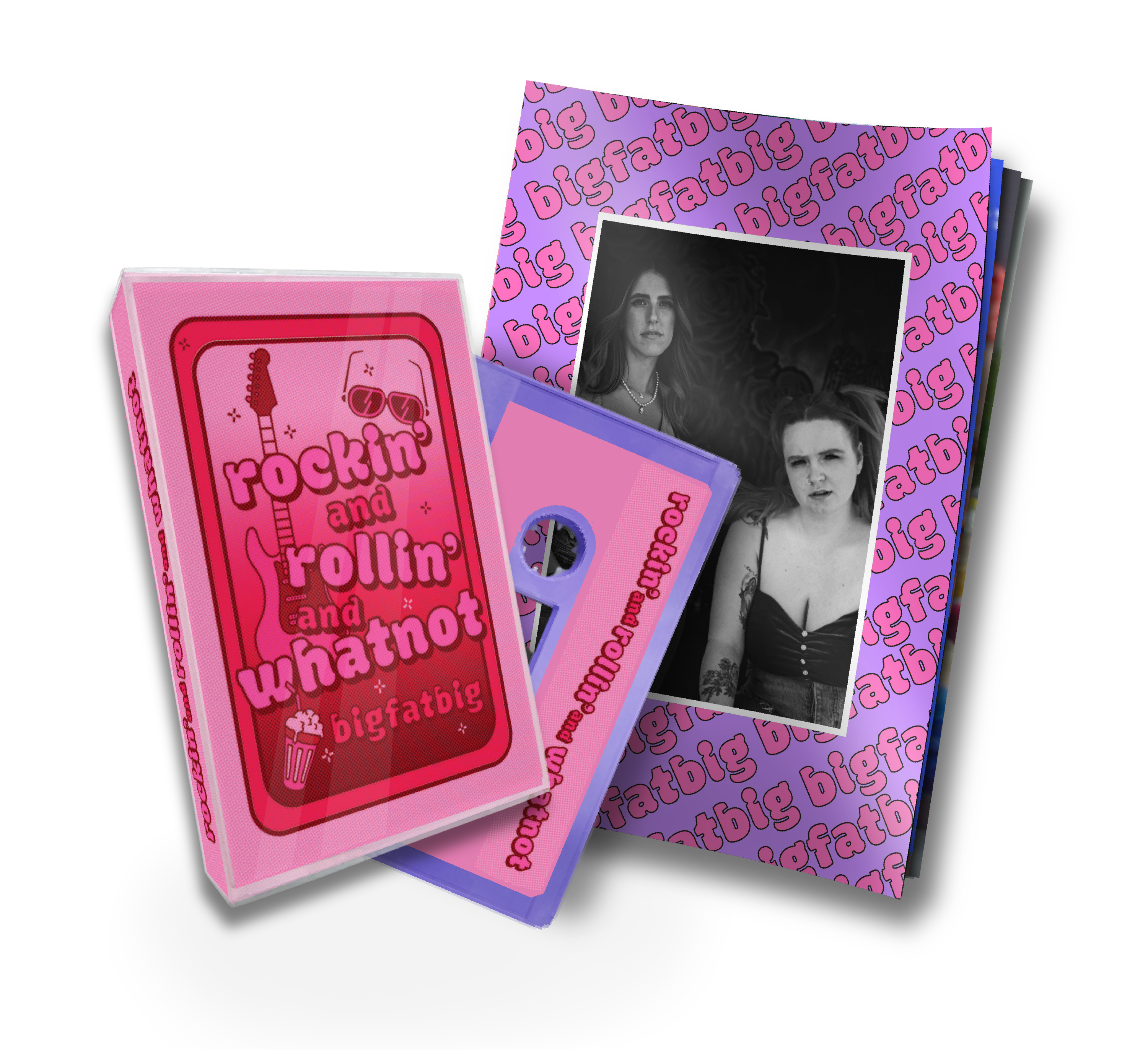 bigfatbig - Rockin' and Rollin' and Whatnot Limited Edition Recycled Lilac Cassette & Zine Duo