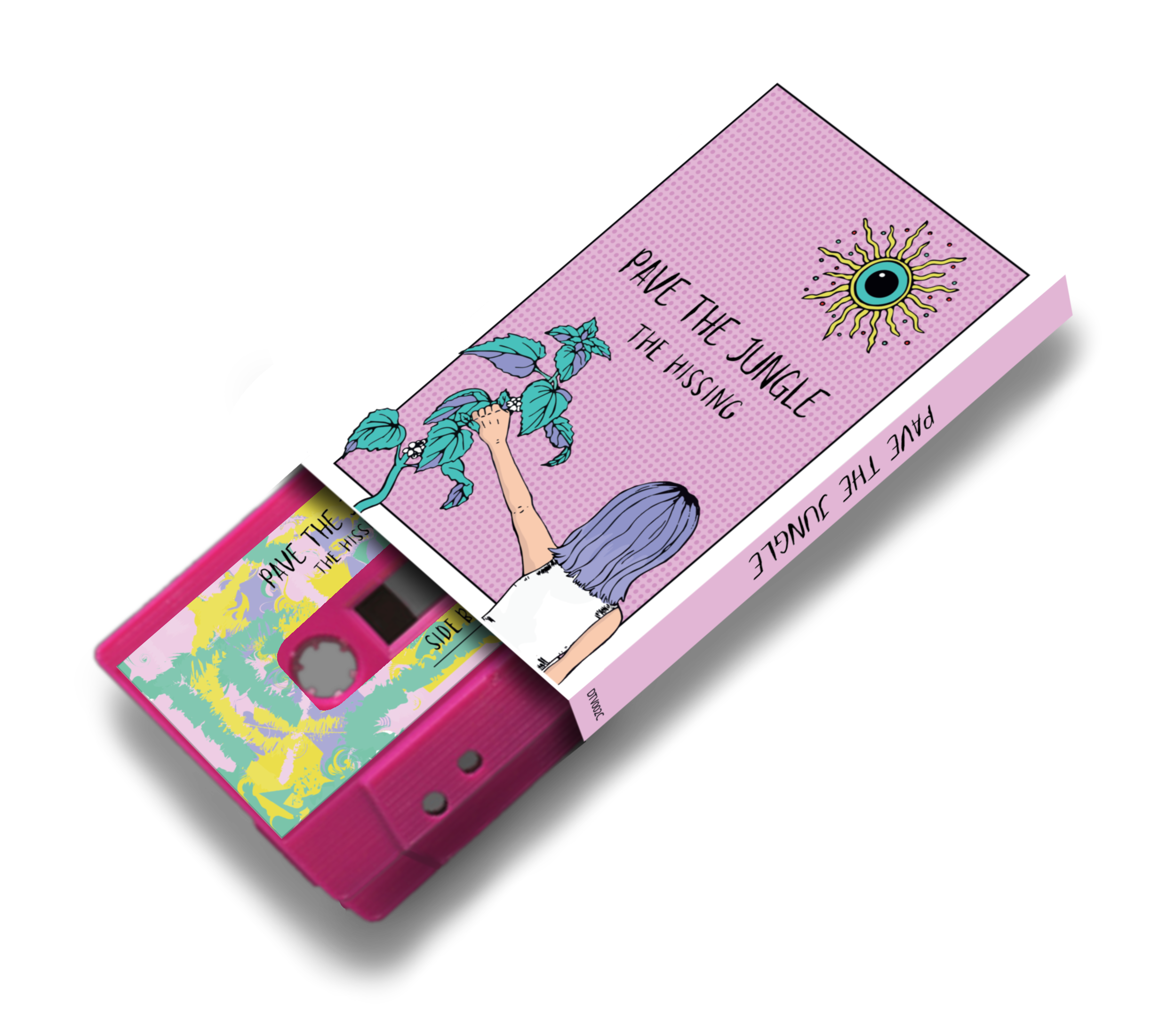 Pave The Jungle - ‘The Hissing’ Ltd Edition Cassette Mini Zine Duo - Hot Pink