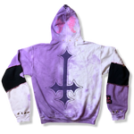 Load image into Gallery viewer, One of a Kind Hand Decorated DIY Punk Lilac Candy Hoodie Back
