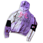 Load image into Gallery viewer, One of a Kind Hand Decorated DIY Punk Lilac Candy Hoodie
