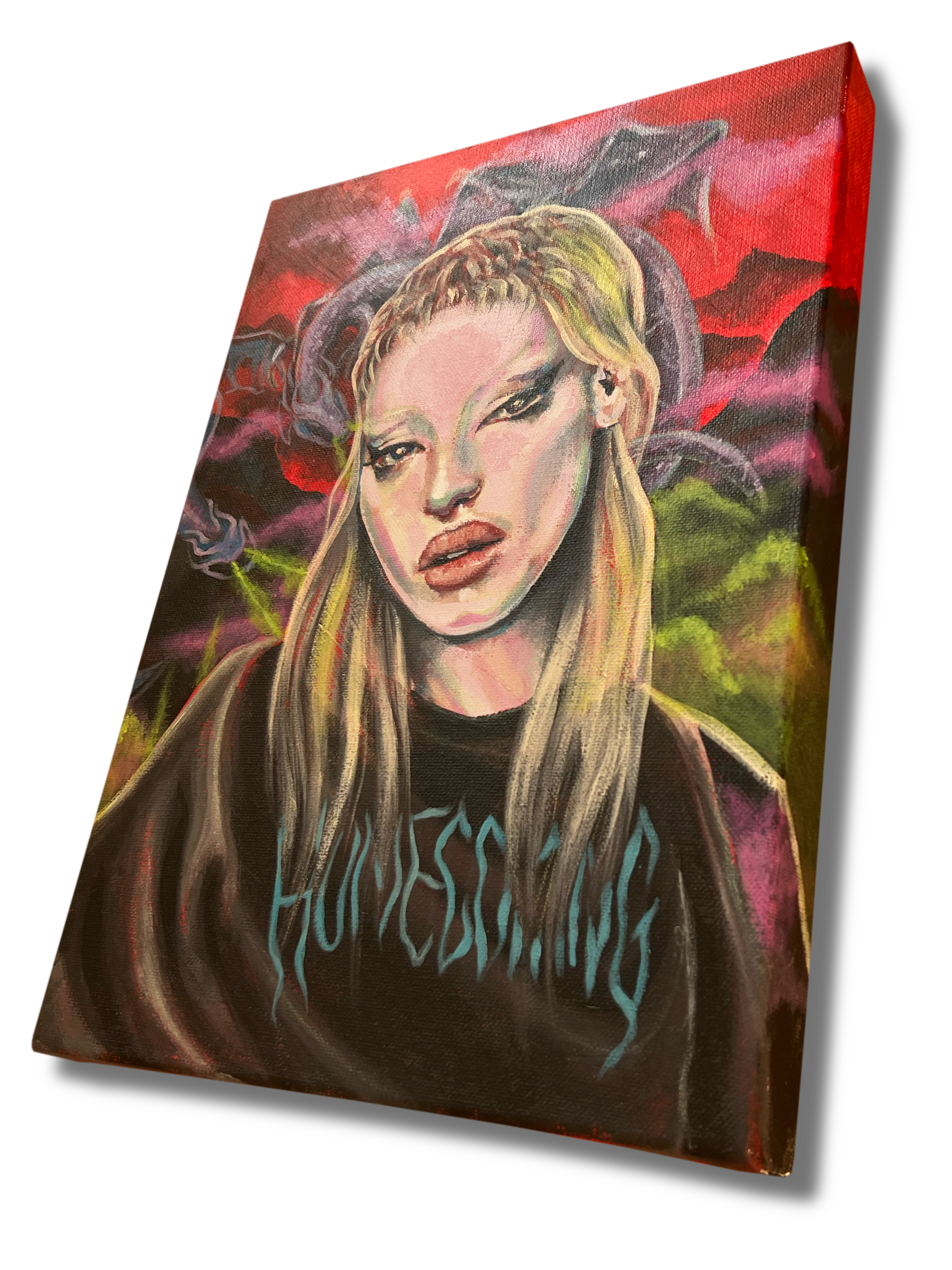 Self Portrait painting on canvas