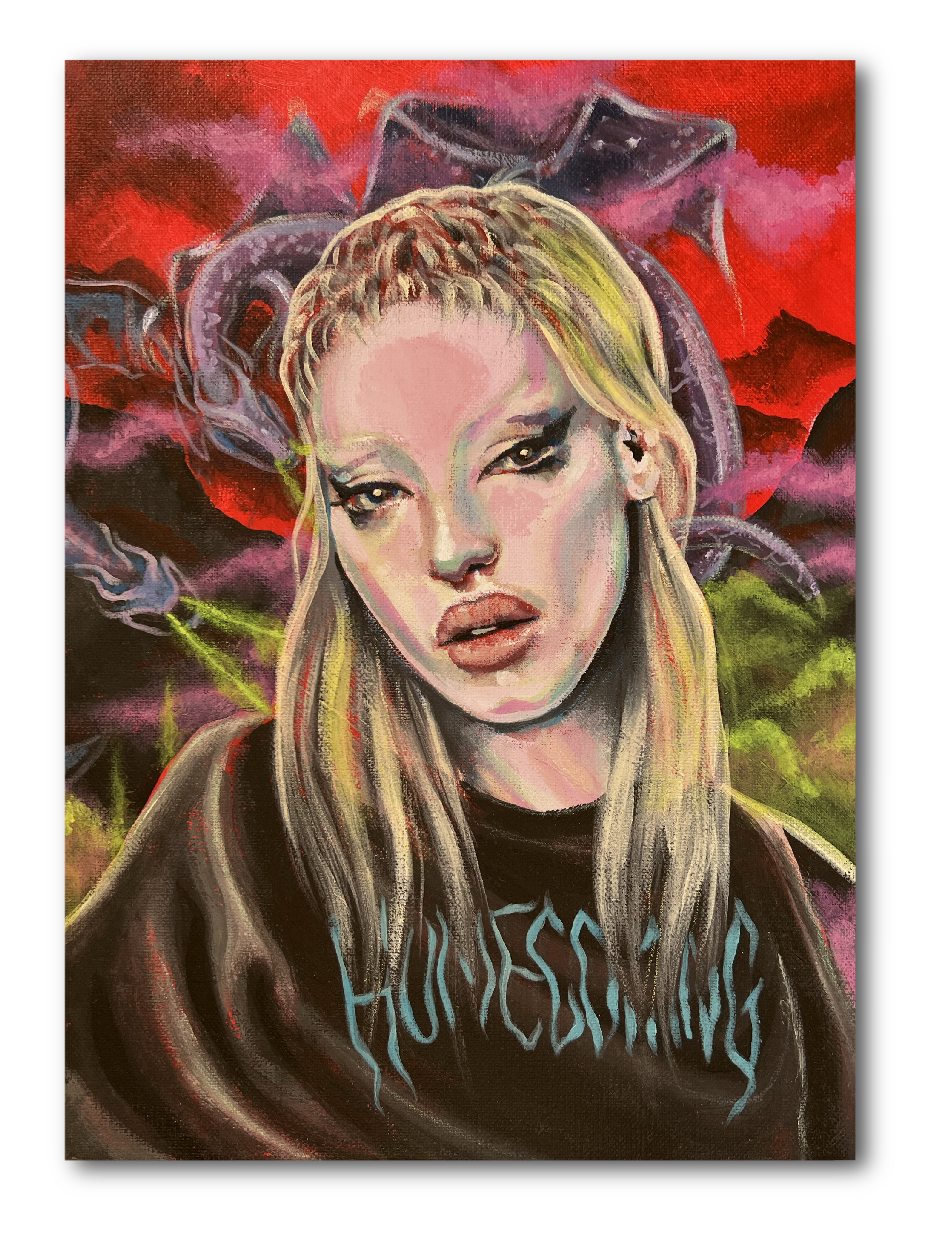 Self Portrait painting on canvas