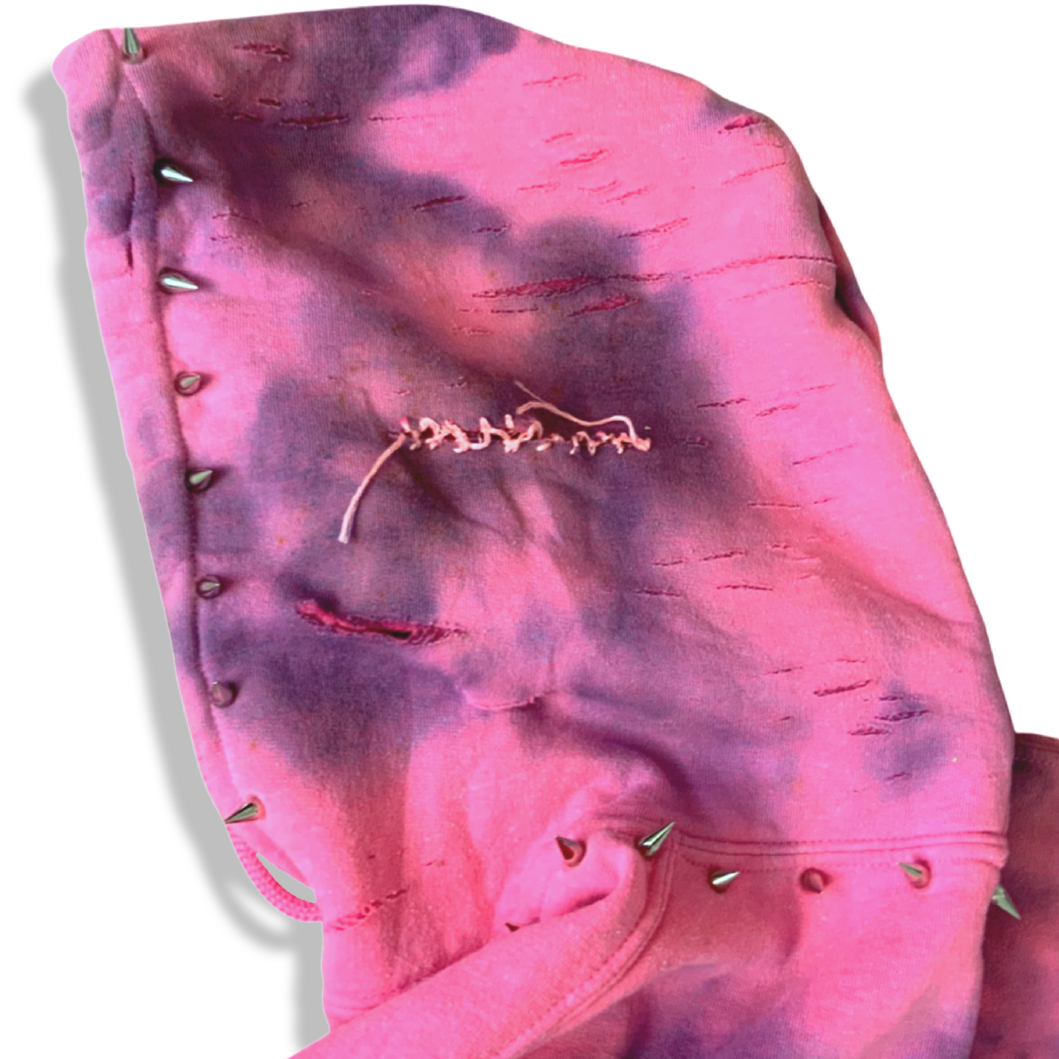 Hand Decorated Pink Tie Dye Hoodie