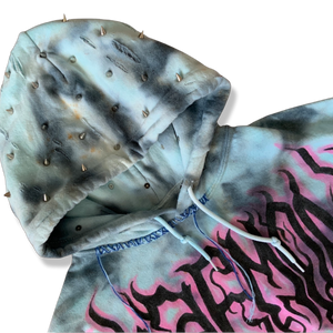 Hand Studded Applique Tie Dye Hoodie