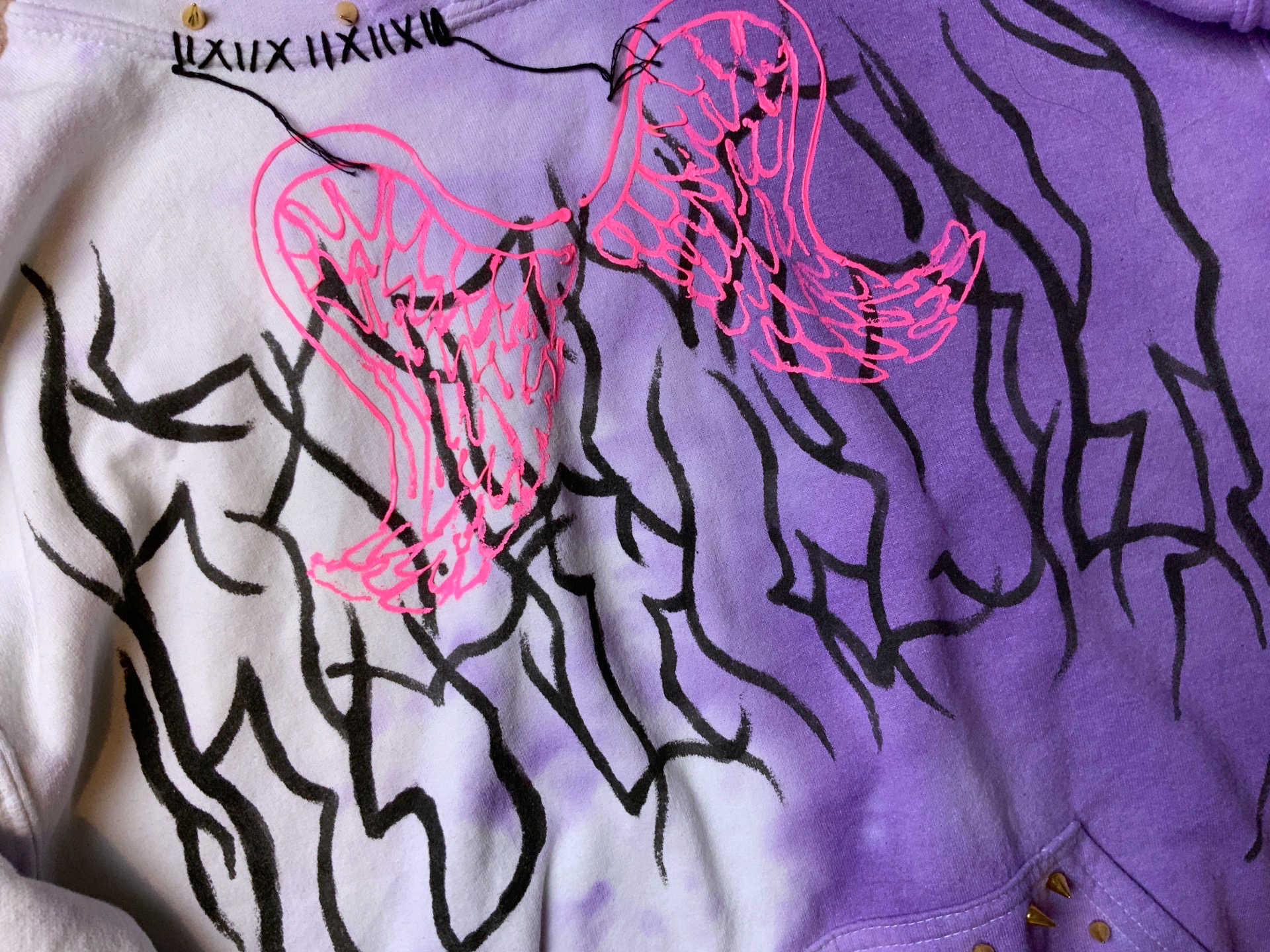 Hand Painted Lilac Candy Hoodie