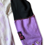 Load image into Gallery viewer, Hand Sewn Decorated Purple Black Punk Hoodie

