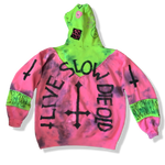 Load image into Gallery viewer, Hand Painted Decorated Pink Tie Dye Hoodie
